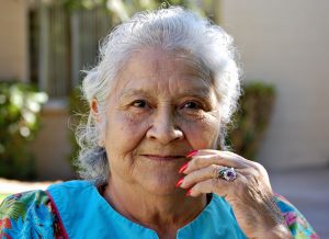 Stock image of an elderly woman